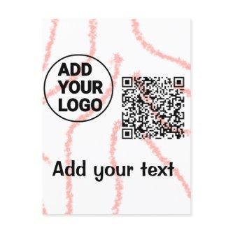 Simple minimal q r code add logo scan code name  t postcard