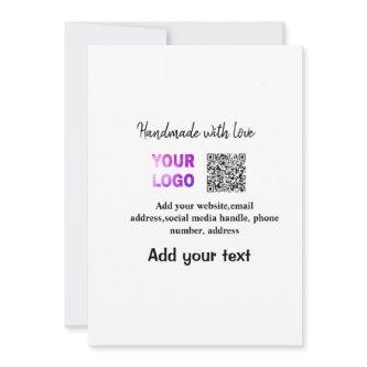 Simple minimal q r code add logo scan code name te holiday card