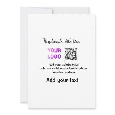 Simple minimal q r code add logo scan code name te holiday card