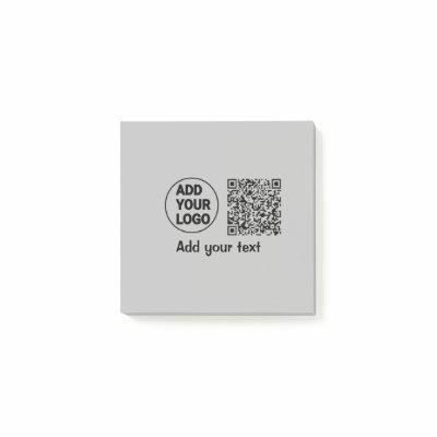 Simple minimal q r code add logo scan code name te post-it notes