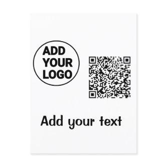 Simple minimal q r code add logo scan code name te postcard