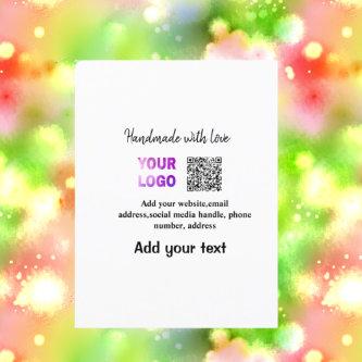 Simple minimal q r code add logo scan code name te postcard