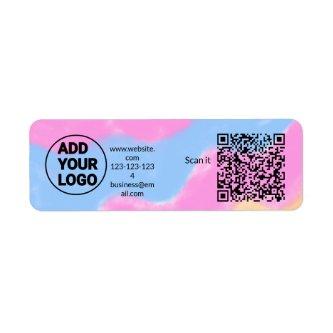 Simple minimal q r code add logo scan code name we label