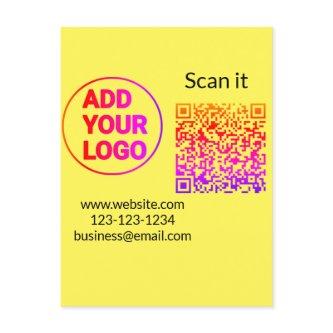 Simple minimal q r code add logo scan code name we postcard