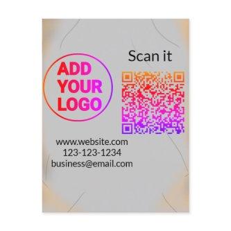 Simple minimal q r code add logo scan code name we postcard