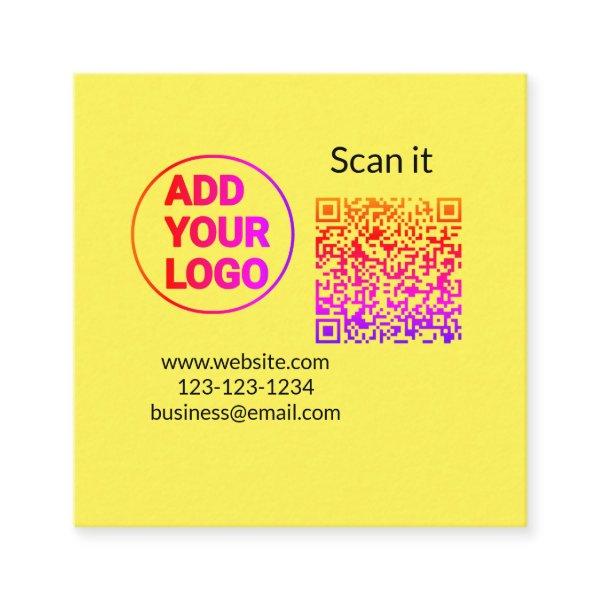 Simple minimal q r code add logo scan code name we square