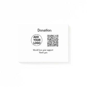Simple minimal q r code add logo social-media text post-it notes