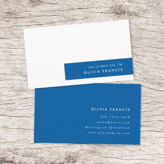 Simple Minimal Royal Blue Modern Color Block