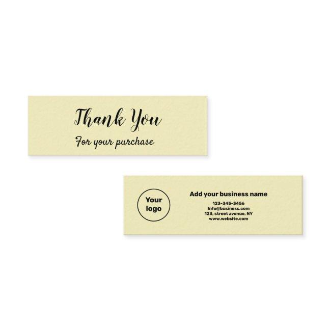 simple minimal text style business thank you card