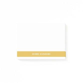 Simple Minimal Yellow Modern Color Block  Post-it Notes