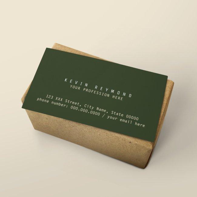 Simple Minimalist Basic Elegant Green Professional