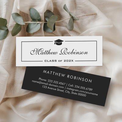 Simple Minimalist Black and White Graduation Mini