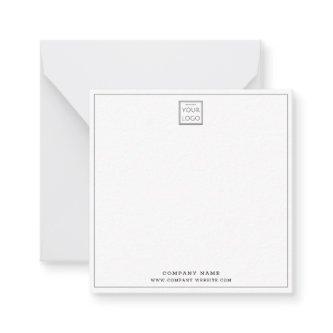 Simple Minimalist Business Logo Company Name Gray Note Card