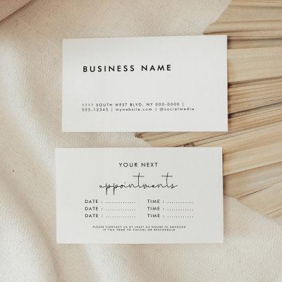 Simple minimalist business multiple dates appointment card