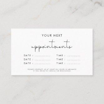 Simple minimalist business multiple dates appointment card