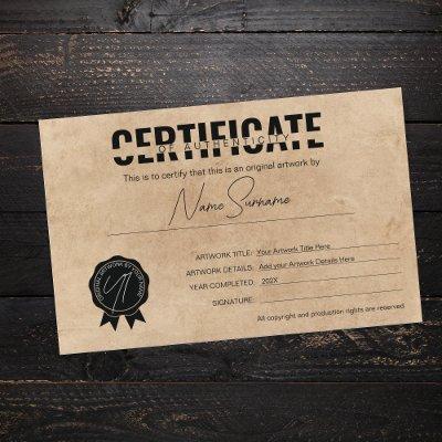 Simple Minimalist Certificate of Authenticity