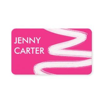 Simple Minimalist Cool Squiggle Brushstrokes Pink