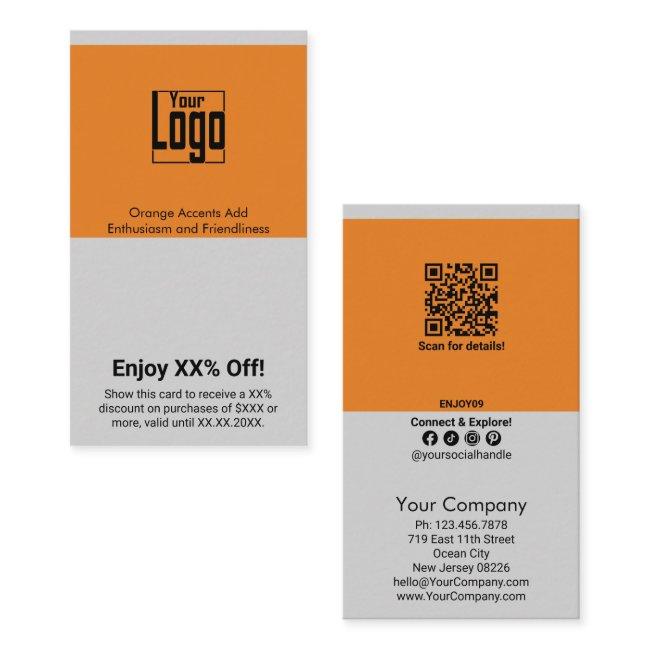 Simple Minimalist Dual-Tone & Tagline XX% Off Discount Card