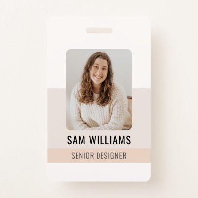 Simple Minimalist Employee Staff ID Badge