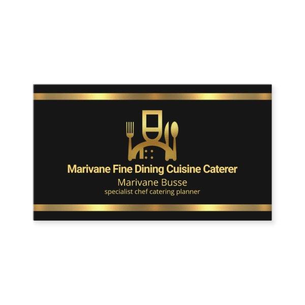 Simple Minimalist Faux Gold Lines Caterer