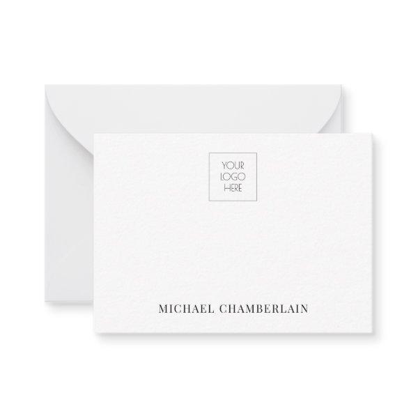 Simple Minimalist Logo And Name  Note Card