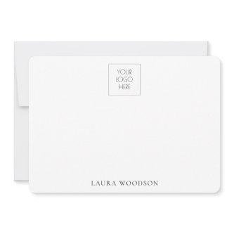 Simple Minimalist Logo Name  Note Card