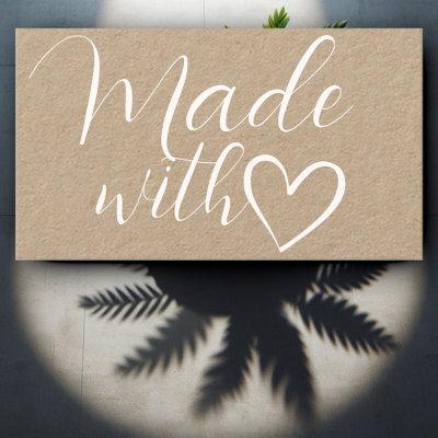 Simple Minimalist Made Love Heart Kraft Paper