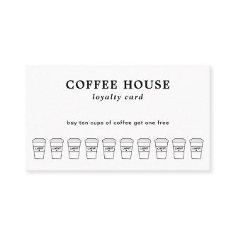 Simple Minimalist Modern Black White Coffee Shop Loyalty Card