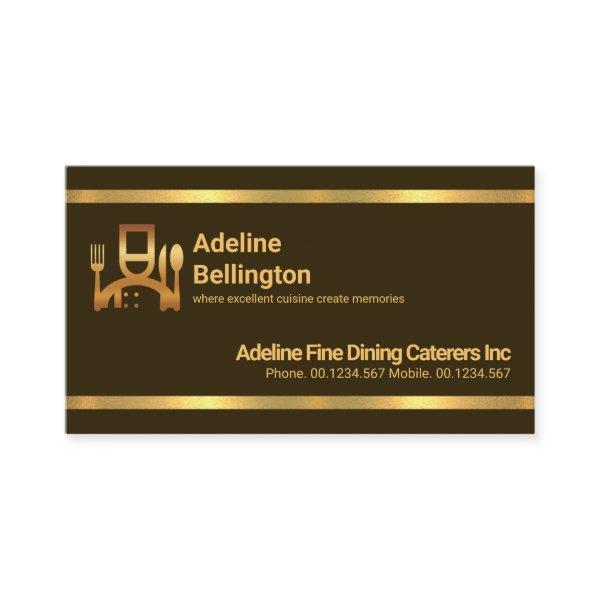 Simple Minimalist Striking Gold Line Food Catering