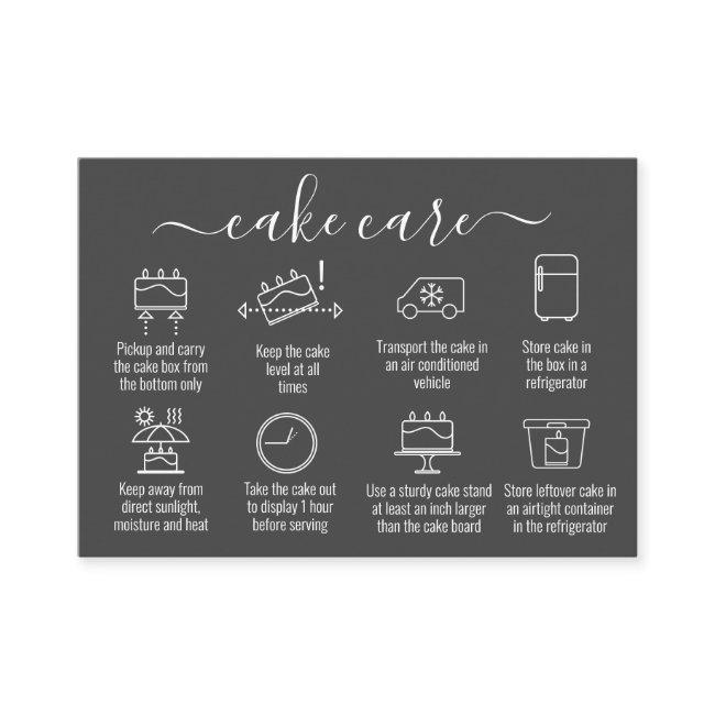 Simple Minimalist Thank You Cake Care Instructions