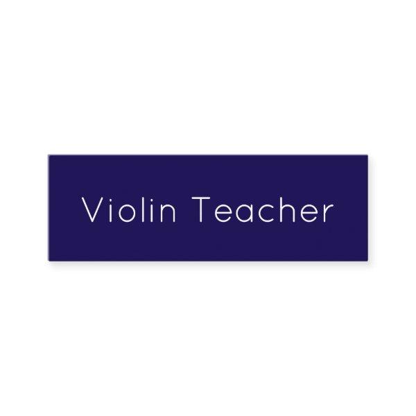 Simple Minimalist Violin Teacher Classic Blue Mini
