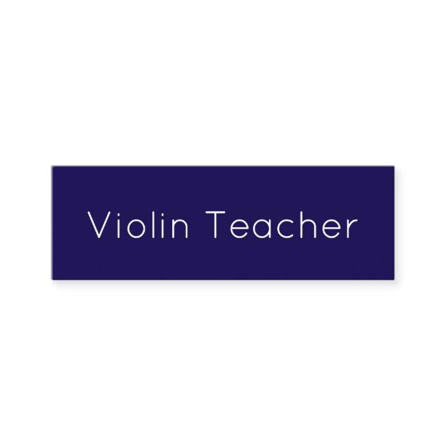 Simple Minimalist Violin Teacher Classic Blue Mini