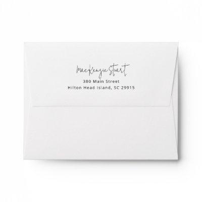 Simple Minimalist White Return Address Envelope