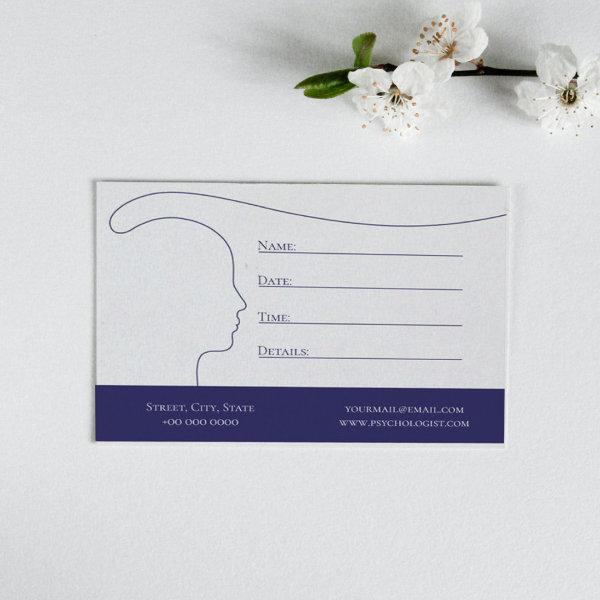 Simple Minimalistic Appointment Card Psychologist