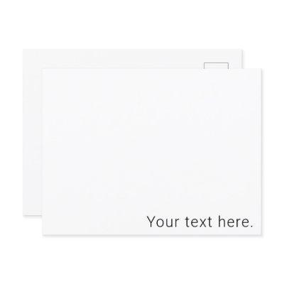 Simple Minimalistic Editable Name or other Text Postcard