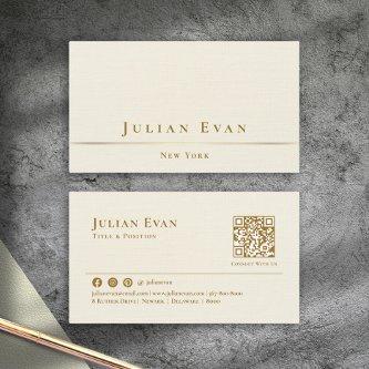 Simple Minimalistic Ivory White Creamy Gold