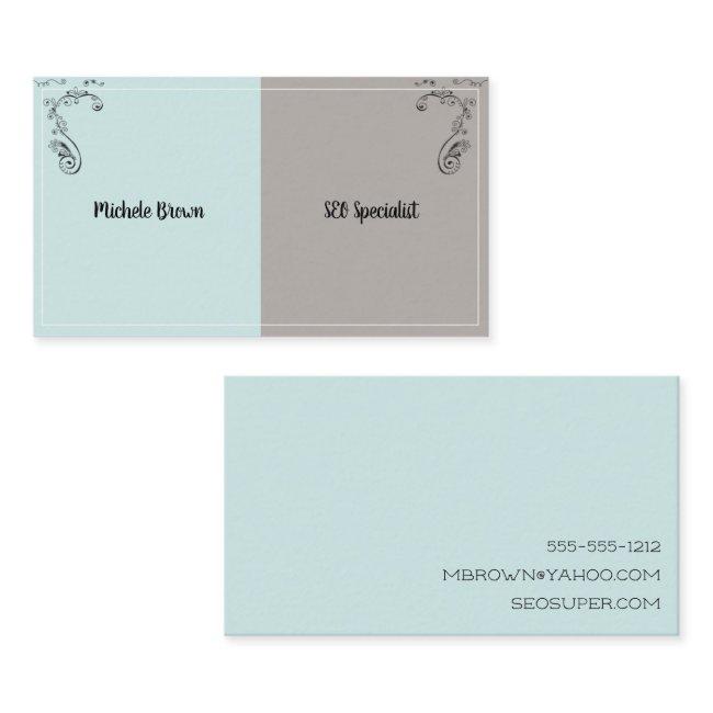 Simple Mint and Grey with Florishes