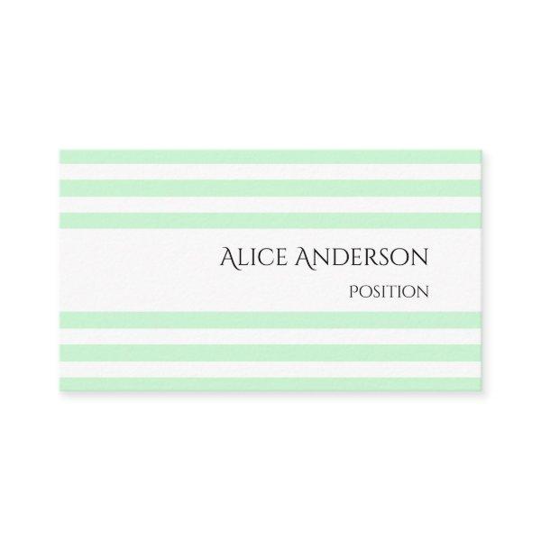 Simple Mint Green Pastel Stripes Geometric Chic