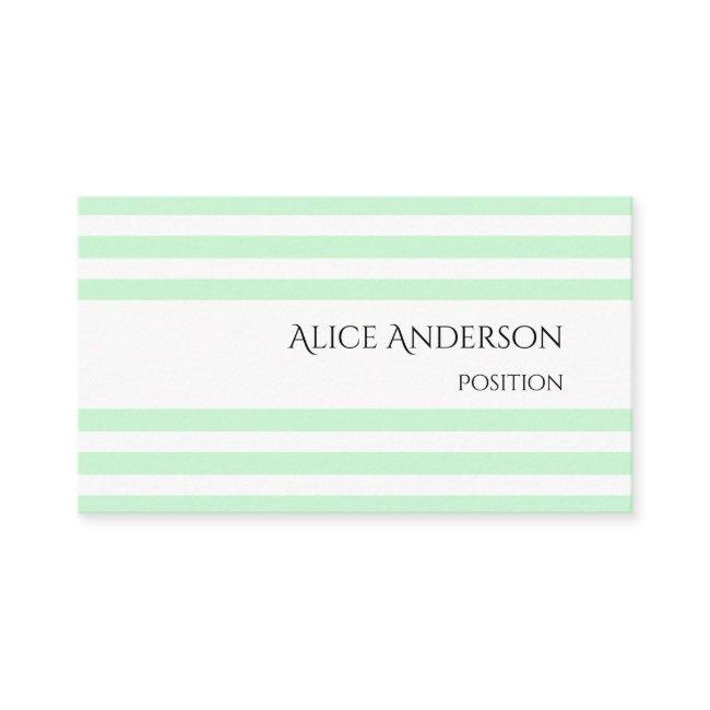 Simple Mint Green Pastel Stripes Geometric Chic