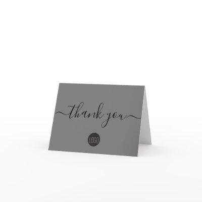 Simple Mod Grey Business logo Thank You Card