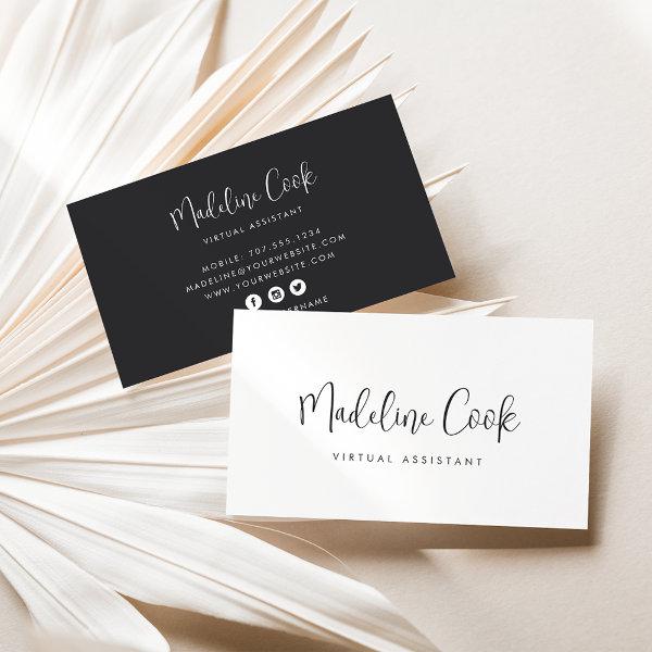 Simple Modern Ash Black Calligraphy Social Media
