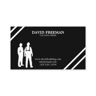 Simple Modern Black and White Construction Manager