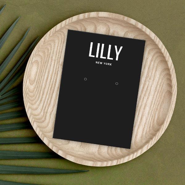 Simple Modern Black Earring Display Card