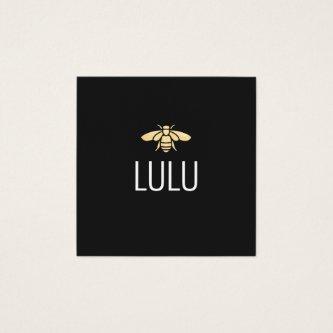 Simple Modern Black Minimalist Gold Bee Logo