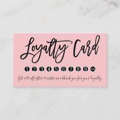 Simple Modern Black Pink Typography Loyalty Card