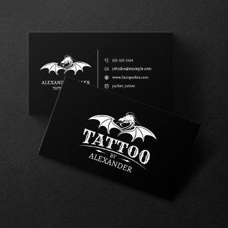 Simple & Modern Black Tattoo Artist Shop Dragon