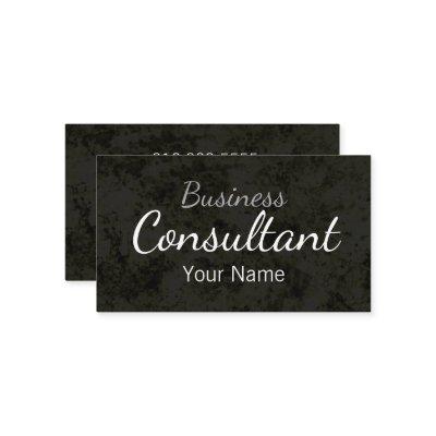Simple Modern Black Textured Business Consultant