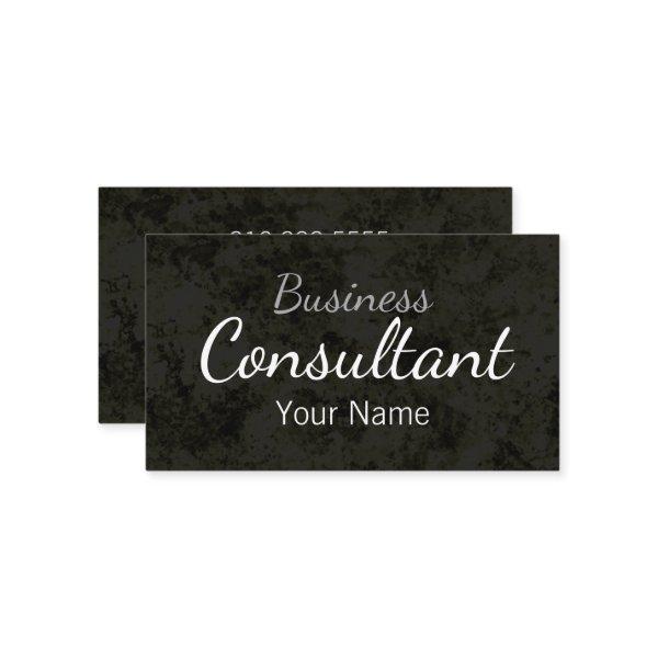 Simple Modern Black Textured Business Consultant