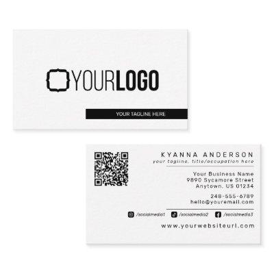 Simple Modern Black & White - Add QR Code/Logo