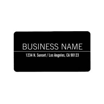 Simple Modern Black White Business Return Address Label